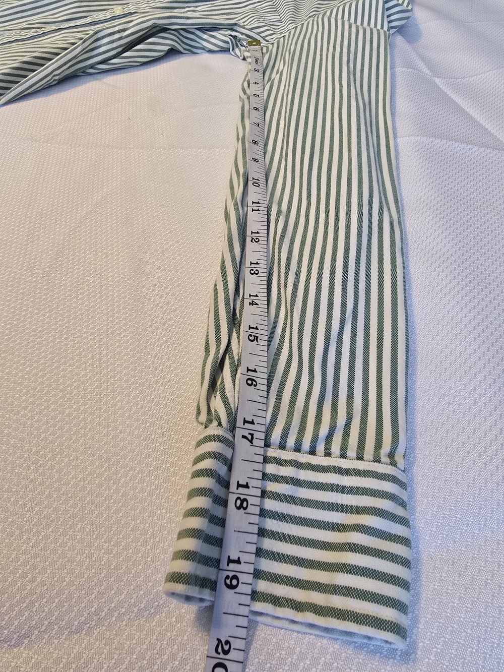J. Crew Vintage Oxford Light Green and White Stripe Button-Down Shirt Sz XS - Picture 6 of 7